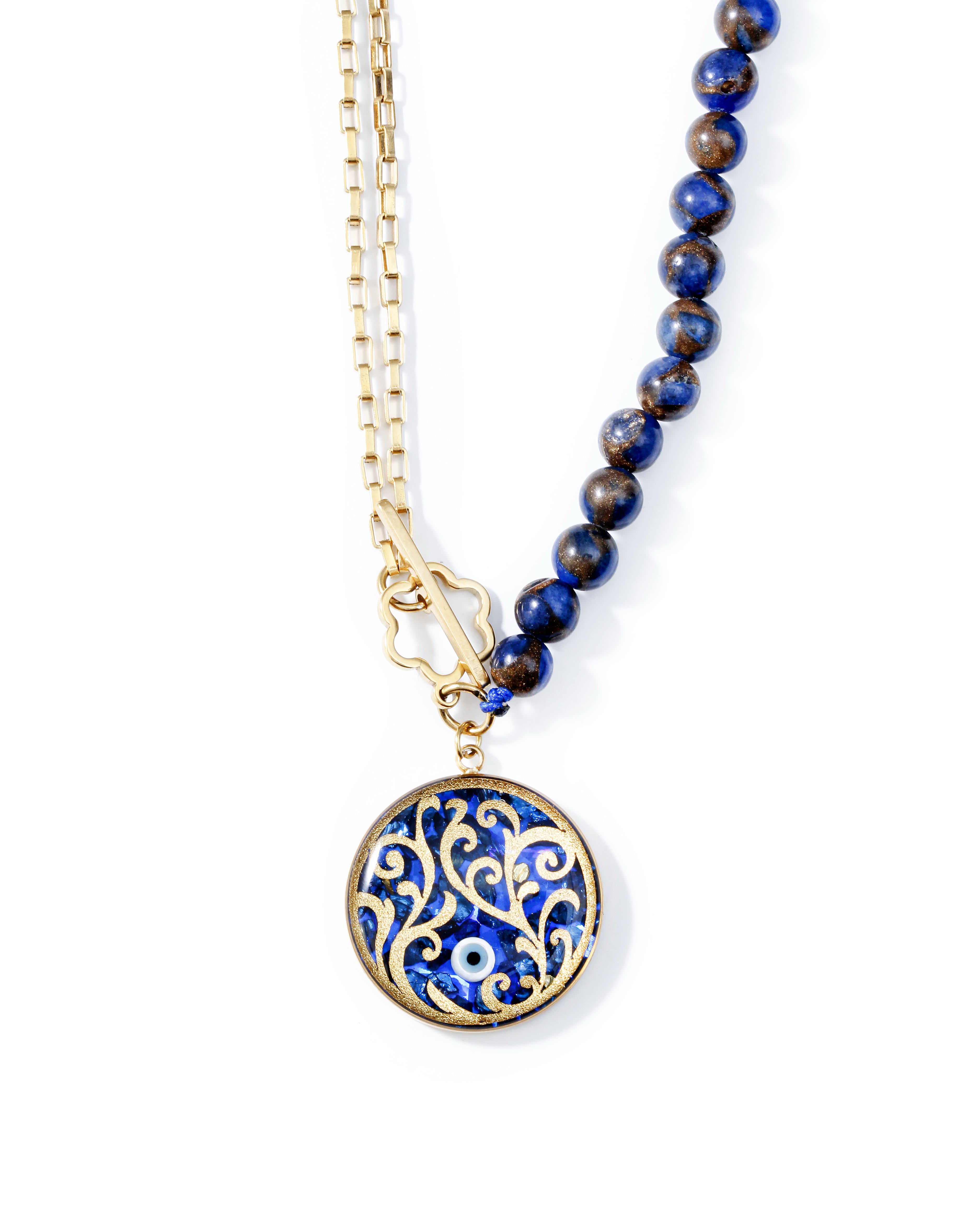 آویز بزرگ گرد تایگر آتشین آرامیس چشم نظر 